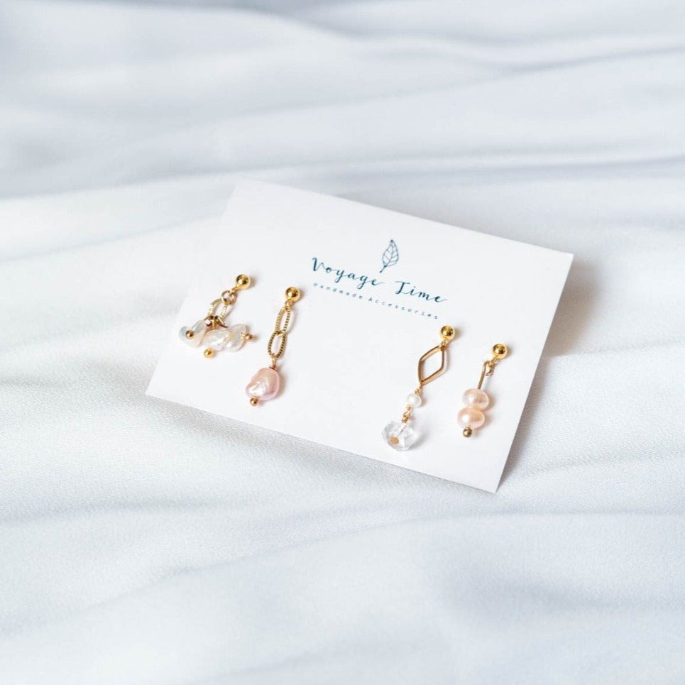 - Pearl Earrings Set  -